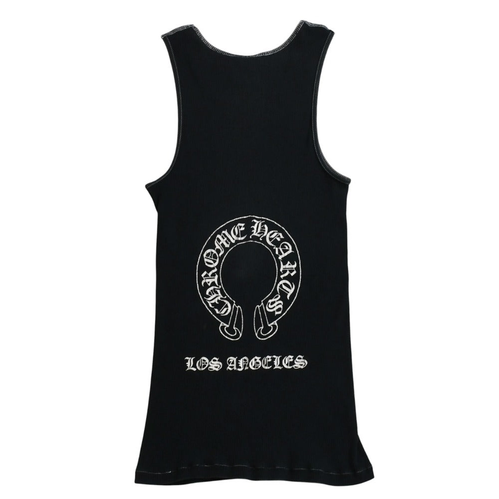 CHROME HEARTS Los Angeles Limited Horseshoe Rib Tank Top Navy LOS ANGELES Print Vine Dagger Good Condition Used 4a003571
