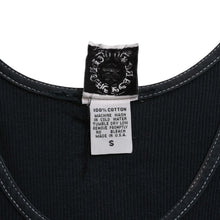 画像をギャラリービューアに読み込む, CHROME HEARTS クロムハーツ ロサンゼルス限定ホースシューリブタンクトップ ネイビー LOS ANGELESプリント ヴァインダガー 美品 中古 4a003571