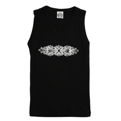 CHROME HEARTS Tank Top CH Plus Scroll Label Cemetery Cross White M Size Good Condition Used 4a003445