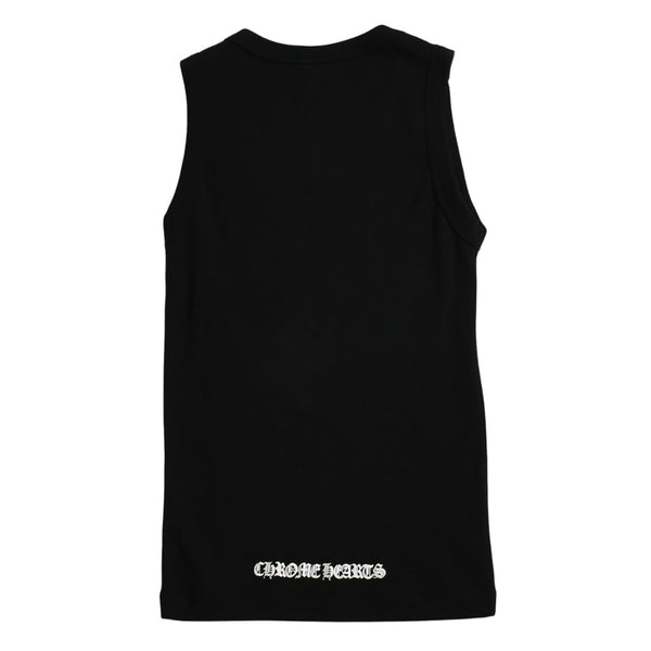 CHROME HEARTS Tank Top CH Plus Scroll Label Cemetery Cross White M Size Good Condition Used 4a003445