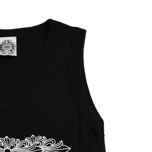 CHROME HEARTS Tank Top CH Plus Scroll Label Cemetery Cross White M Size Good Condition Used 4a003445