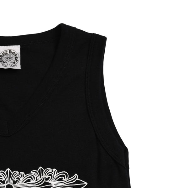 CHROME HEARTS Tank Top CH Plus Scroll Label Cemetery Cross White M Size Good Condition Used 4a003445