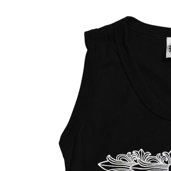CHROME HEARTS Tank Top CH Plus Scroll Label Cemetery Cross White M Size Good Condition Used 4a003445