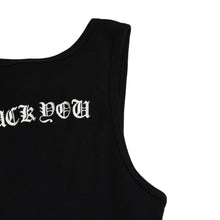 画像をギャラリービューアに読み込む, CHROME HEARTS クロムハーツ リブタンクトップ CHクロス スクロールロゴ ブラック ホワイト Mサイズ 美品 中古 4a003570