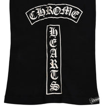 画像をギャラリービューアに読み込む, CHROME HEARTS クロムハーツ リブタンクトップ CHクロス スクロールロゴ ブラック ホワイト Mサイズ 美品 中古 4a003570