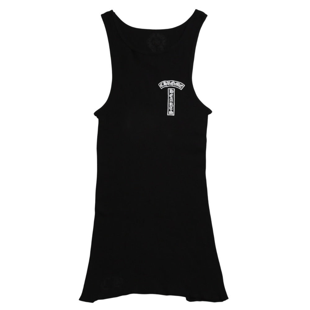 CHROME HEARTS Tank Top Sleeveless Size L CH Cross Old English Logo Black New Model Good Condition Used 4a003569