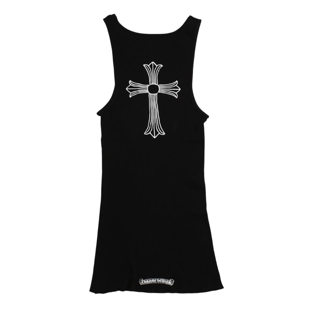 CHROME HEARTS Tank Top Sleeveless Size L CH Cross Old English Logo Black New Model Good Condition Used 4a003569