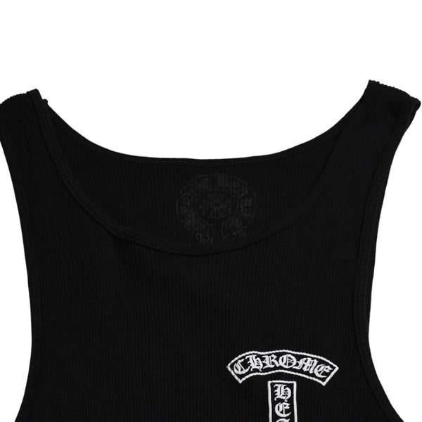 CHROME HEARTS クロムハーツ タンクトップ ノースリーブ サイズL CHクロス オールドイングリッシュロゴ ブラック 新型 美品 中古 4a003569