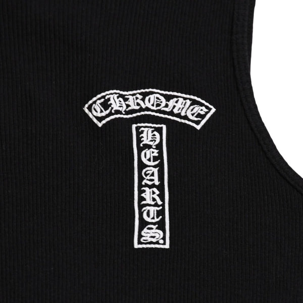 CHROME HEARTS クロムハーツ タンクトップ ノースリーブ サイズL CHクロス オールドイングリッシュロゴ ブラック 新型 美品 中古 4a003569