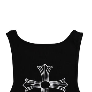 CHROME HEARTS クロムハーツ タンクトップ ノースリーブ サイズL CHクロス オールドイングリッシュロゴ ブラック 新型 美品 中古 4a003569