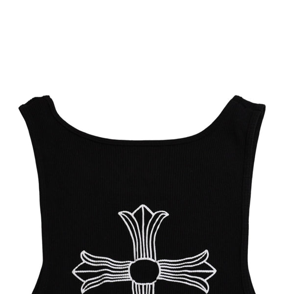 CHROME HEARTS クロムハーツ タンクトップ ノースリーブ サイズL CHクロス オールドイングリッシュロゴ ブラック 新型 美品 中古 4a003569
