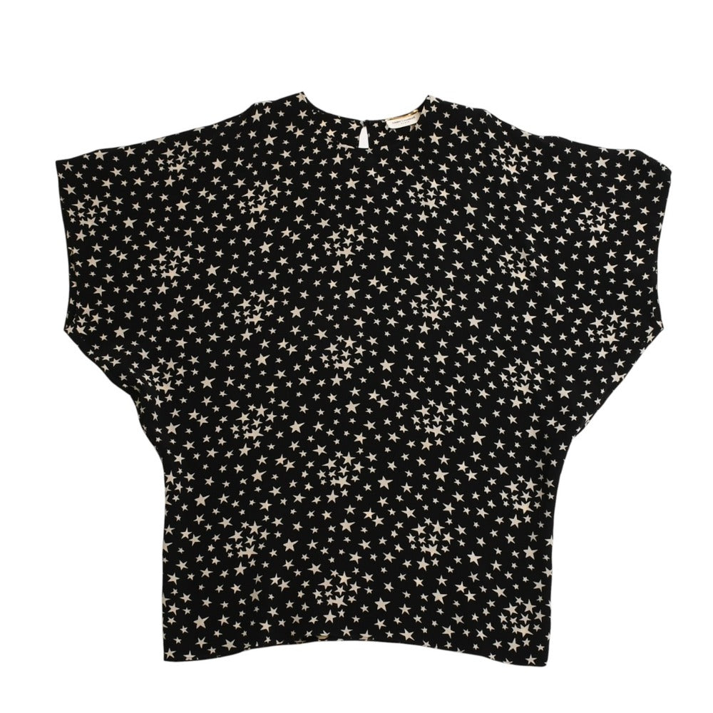 極美品 SAINT LAURENT PARIS サンローランパリ 星ワンピース スカートセットアップ ブラック ホワイト 401182 中古 4a002644