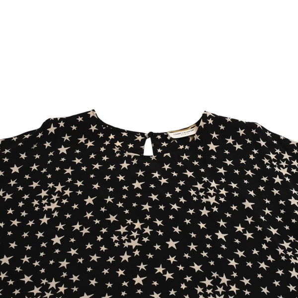 極美品 SAINT LAURENT PARIS サンローランパリ 星ワンピース スカートセットアップ ブラック ホワイト 401182 中古 4a002644