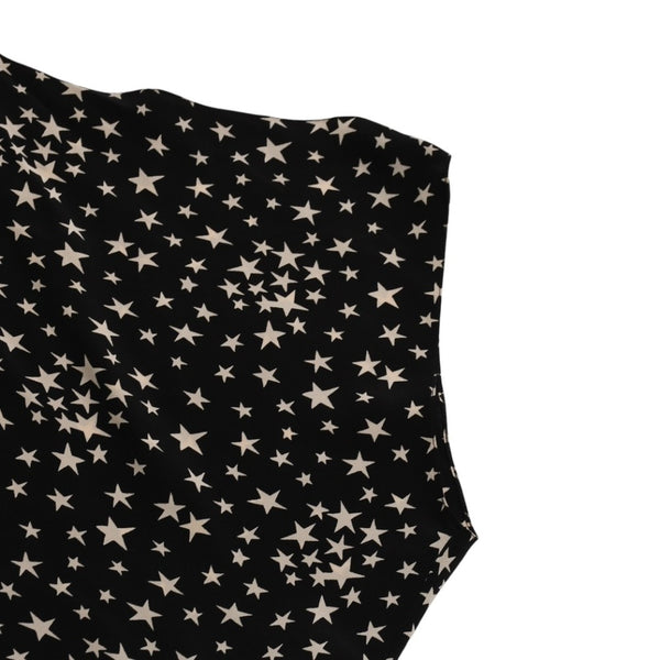 極美品 SAINT LAURENT PARIS サンローランパリ 星ワンピース スカートセットアップ ブラック ホワイト 401182 中古 4a002644
