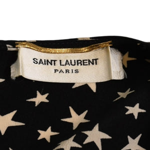 極美品 SAINT LAURENT PARIS サンローランパリ 星ワンピース スカートセットアップ ブラック ホワイト 401182 中古 4a002644
