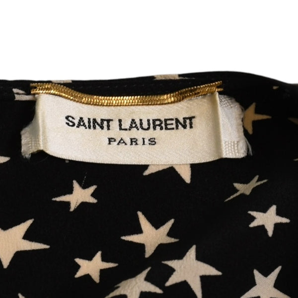 極美品 SAINT LAURENT PARIS サンローランパリ 星ワンピース スカートセットアップ ブラック ホワイト 401182 中古 4a002644