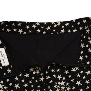極美品 SAINT LAURENT PARIS サンローランパリ 星ワンピース スカートセットアップ ブラック ホワイト 401182 中古 4a002644