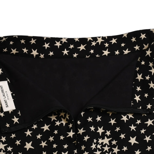 極美品 SAINT LAURENT PARIS サンローランパリ 星ワンピース スカートセットアップ ブラック ホワイト 401182 中古 4a002644