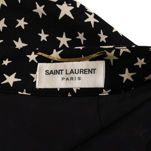 極美品 SAINT LAURENT PARIS サンローランパリ 星ワンピース スカートセットアップ ブラック ホワイト 401182 中古 4a002644