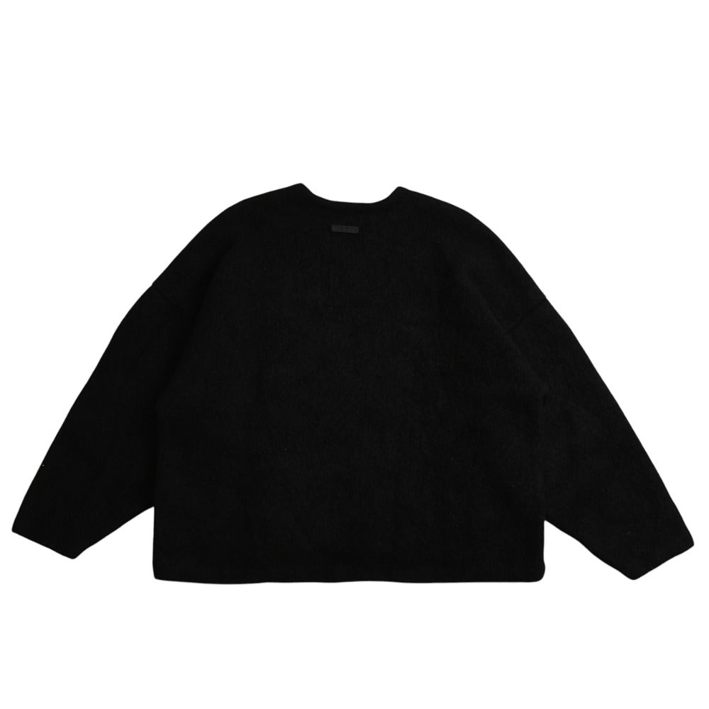 Very good condition Fear of God Black Gray Boucle Sweater Knit 8 Logo Size M Used 4a003404