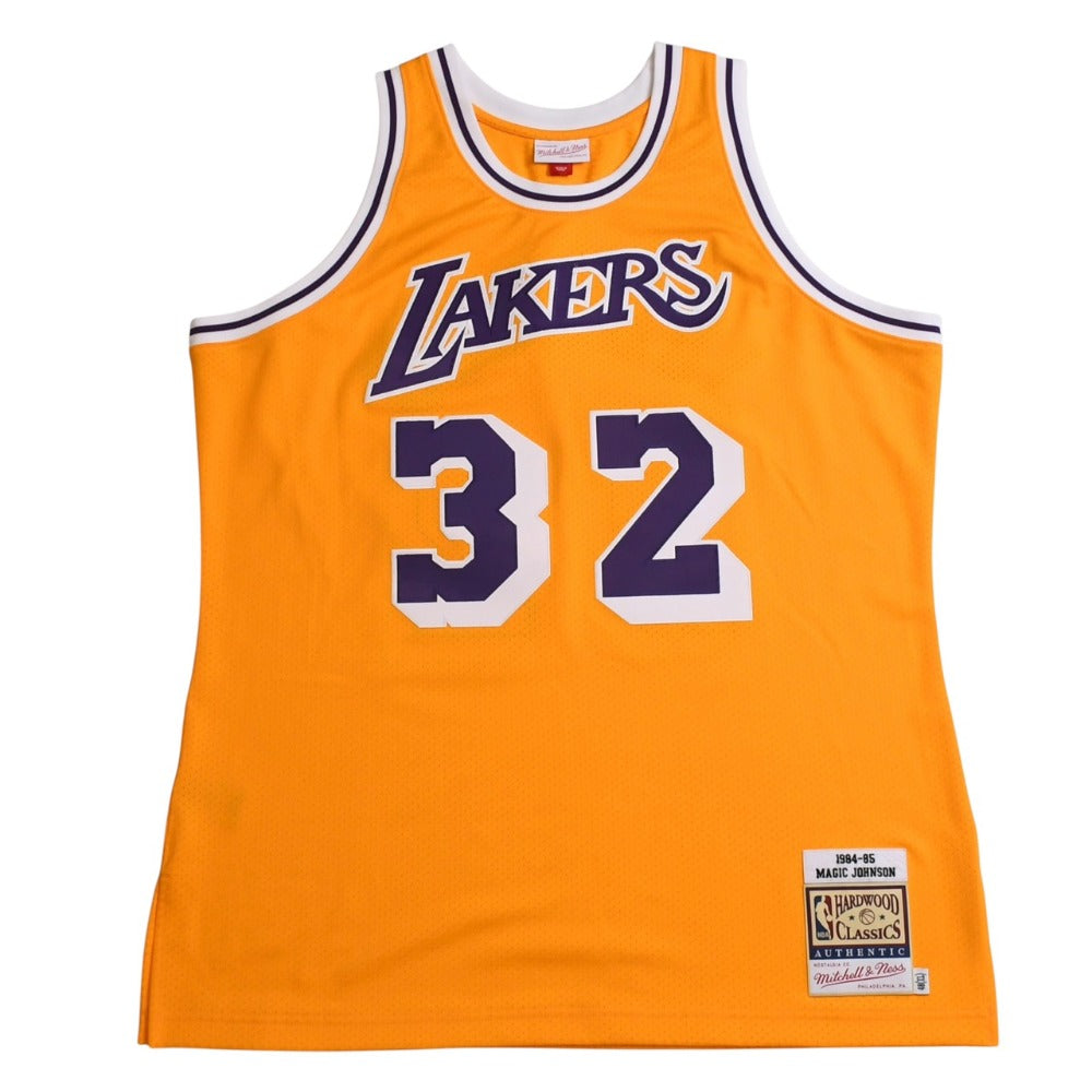 Like new Mitchell&Ness Mitchell &amp; Ness Lakers Magic Johnson #32 1984-85 Yellow Purple XL size Used 4a002285