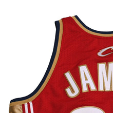 画像をギャラリービューアに読み込む, 新品同様 Mitchell&amp;Ness ミッチェルアンドネス ロードスウィングマンジャージ クリーブランドキャバリアーズ レブロンジェームス 背番号23 2003-04 Sサイズ レッド ホワイト 中古 4a002228