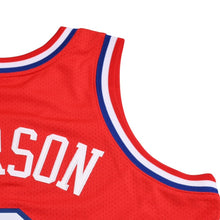 画像をギャラリービューアに読み込む, 新品同様品 Mitchell&amp;Ness ミッチェルアンドネス フィラデルフィアセブンティシクサーズ アレンアイバーソン 2002-03 レトロスウィングマンジャージ サイズL ブルー レッド ホワイト 中古 4a002277
