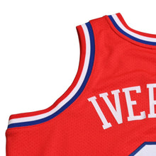 画像をギャラリービューアに読み込む, 新品同様品 Mitchell&amp;Ness ミッチェルアンドネス フィラデルフィアセブンティシクサーズ アレンアイバーソン 2002-03 レトロスウィングマンジャージ サイズL ブルー レッド ホワイト 中古 4a002277