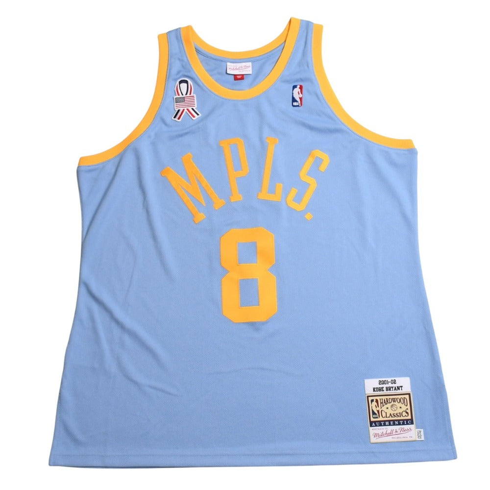 Like new Mitchell&Ness Mitchell &amp; Ness Authentic Los Angeles Lakers Kobe Bryant Jersey, #8, Stars and Stripes Ribbon, Size 2XL, Used, 4a002261
