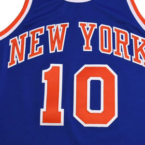 新品同様 Mitchell&Ness ミッチェルアンドネス オーセンティックジャージ ニューヨークネッツ ウォルトフレイジャー 背番号10 1972-73 NBAチャンピオン Sサイズ ブルー オレンジ 中古 4a002269