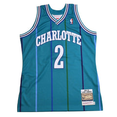 新品同様品 Mitchell&Ness ミッチェルアンドネス シャーロットホーネッツ ラリージョンソン 1992-93 ハードウッドクラシック スウィングマンユニフォーム サイズL エメラルドグリーン 中古 4a002278