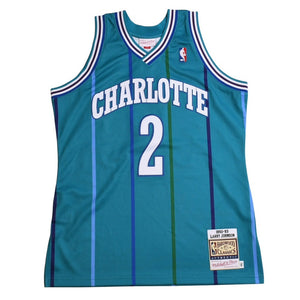 新品同様品 Mitchell&Ness ミッチェルアンドネス シャーロットホーネッツ ラリージョンソン 1992-93 ハードウッドクラシック スウィングマンユニフォーム サイズL エメラルドグリーン 中古 4a002278