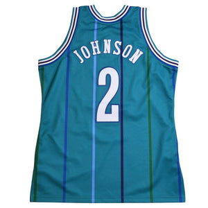 新品同様品 Mitchell&Ness ミッチェルアンドネス シャーロットホーネッツ ラリージョンソン 1992-93 ハードウッドクラシック スウィングマンユニフォーム サイズL エメラルドグリーン 中古 4a002278