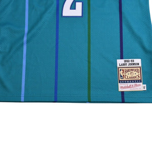 新品同様品 Mitchell&Ness ミッチェルアンドネス シャーロットホーネッツ ラリージョンソン 1992-93 ハードウッドクラシック スウィングマンユニフォーム サイズL エメラルドグリーン 中古 4a002278