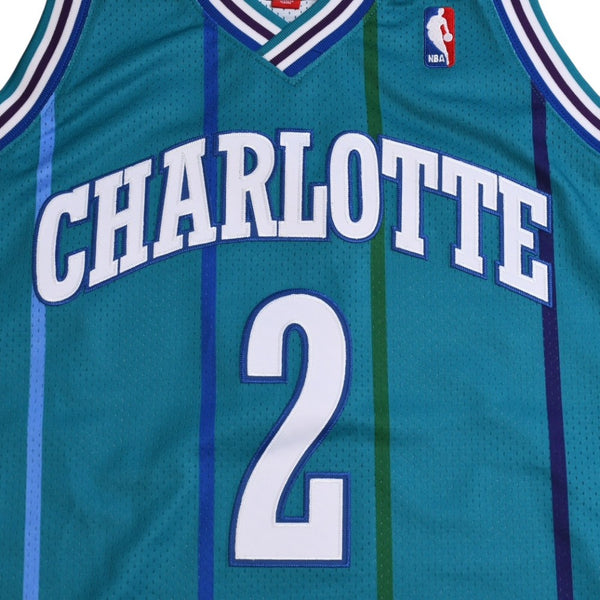 新品同様品 Mitchell&Ness ミッチェルアンドネス シャーロットホーネッツ ラリージョンソン 1992-93 ハードウッドクラシック スウィングマンユニフォーム サイズL エメラルドグリーン 中古 4a002278