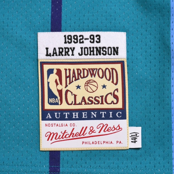 新品同様品 Mitchell&Ness ミッチェルアンドネス シャーロットホーネッツ ラリージョンソン 1992-93 ハードウッドクラシック スウィングマンユニフォーム サイズL エメラルドグリーン 中古 4a002278