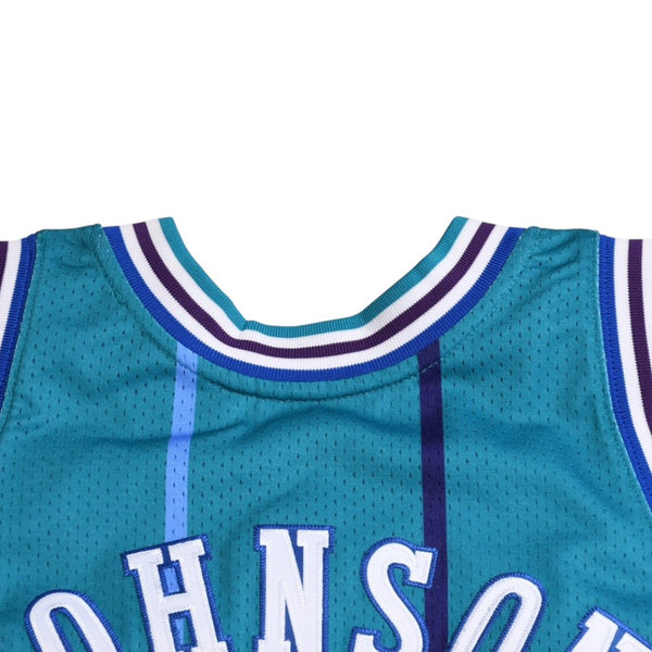 新品同様品 Mitchell&Ness ミッチェルアンドネス シャーロットホーネッツ ラリージョンソン 1992-93 ハードウッドクラシック スウィングマンユニフォーム サイズL エメラルドグリーン 中古 4a002278
