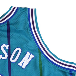 新品同様品 Mitchell&Ness ミッチェルアンドネス シャーロットホーネッツ ラリージョンソン 1992-93 ハードウッドクラシック スウィングマンユニフォーム サイズL エメラルドグリーン 中古 4a002278
