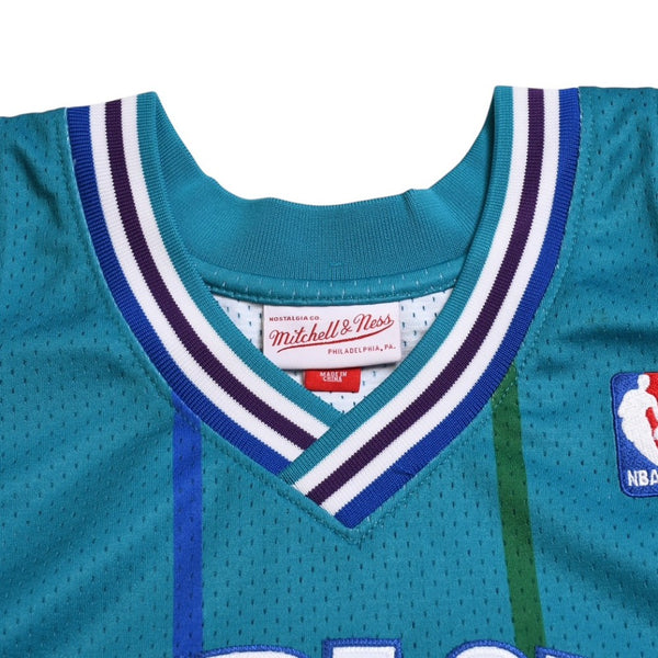 新品同様品 Mitchell&Ness ミッチェルアンドネス シャーロットホーネッツ ラリージョンソン 1992-93 ハードウッドクラシック スウィングマンユニフォーム サイズL エメラルドグリーン 中古 4a002278