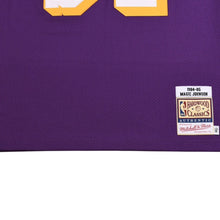 画像をギャラリービューアに読み込む, 新品同様品 Mitchell&amp;Ness ミッチェルアンドネス ロサンゼルスレイカーズ マジックジョンソン 1984−85 シーズンロード用 スウィングマンジャージ サイズL パープル イエロー 中古 4a002282