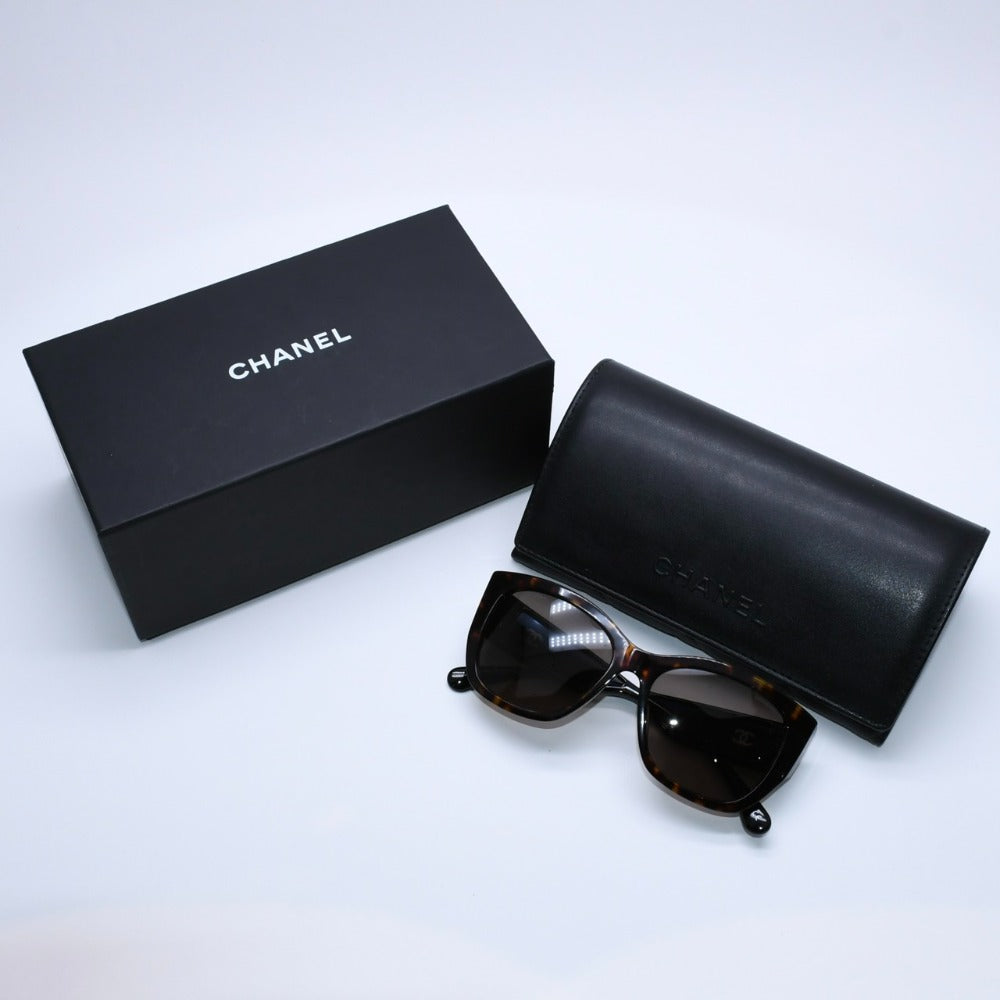 CHANEL Butterfly Shape Sunglasses 5429-A 55□17 140 Havana Pattern Eyewear Glasses Coco Mark Clear Oval Good Condition Used 4a003379