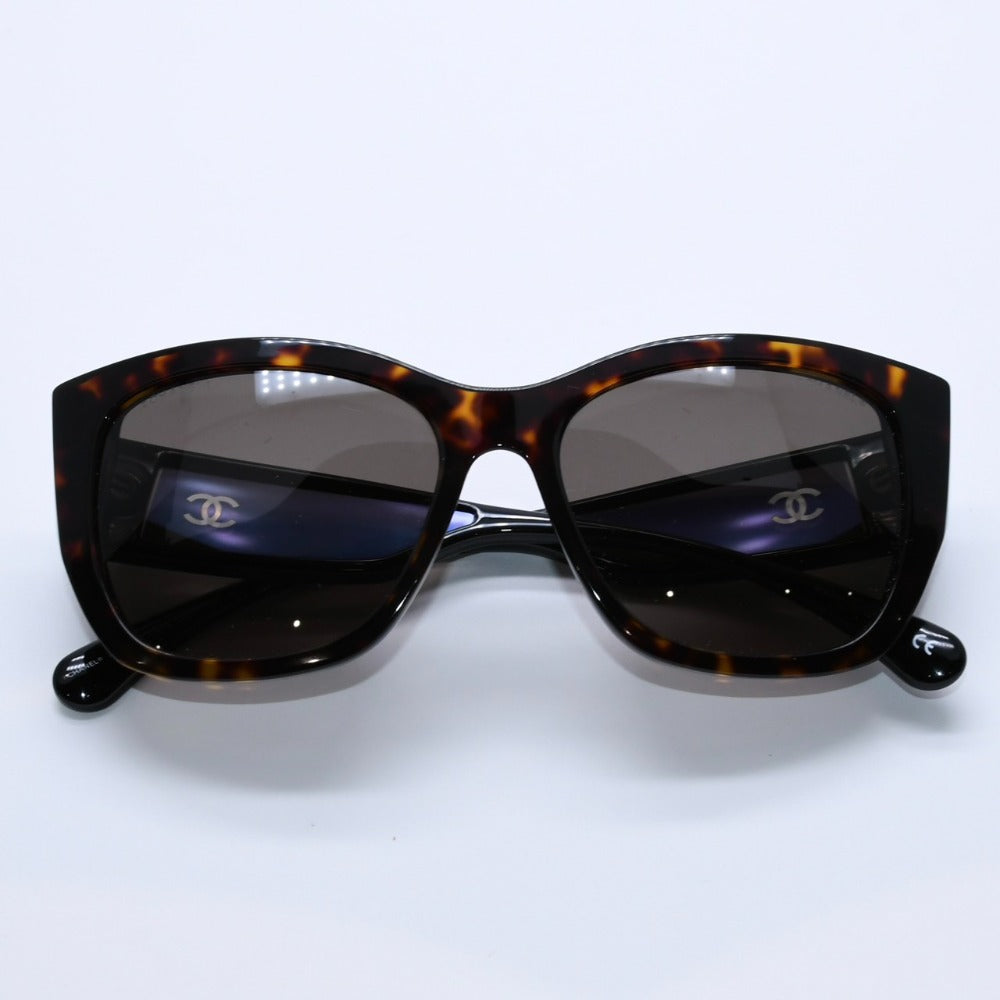 CHANEL Butterfly Shape Sunglasses 5429-A 55□17 140 Havana Pattern Eyewear Glasses Coco Mark Clear Oval Good Condition Used 4a003379