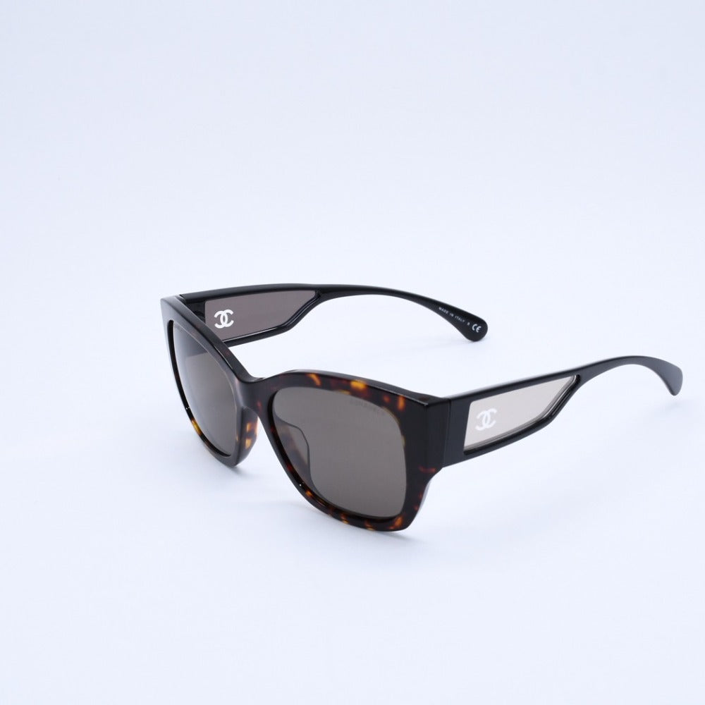 CHANEL Butterfly Shape Sunglasses 5429-A 55□17 140 Havana Pattern Eyewear Glasses Coco Mark Clear Oval Good Condition Used 4a003379