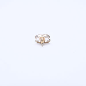 極美品 CHANEL シャネル ピアス スリム ココマーク マーブル柄 ゴールド ブラック 10c 刻印片側 earrings slim CC chain 10C GD×BK 美品 中古 4a000638