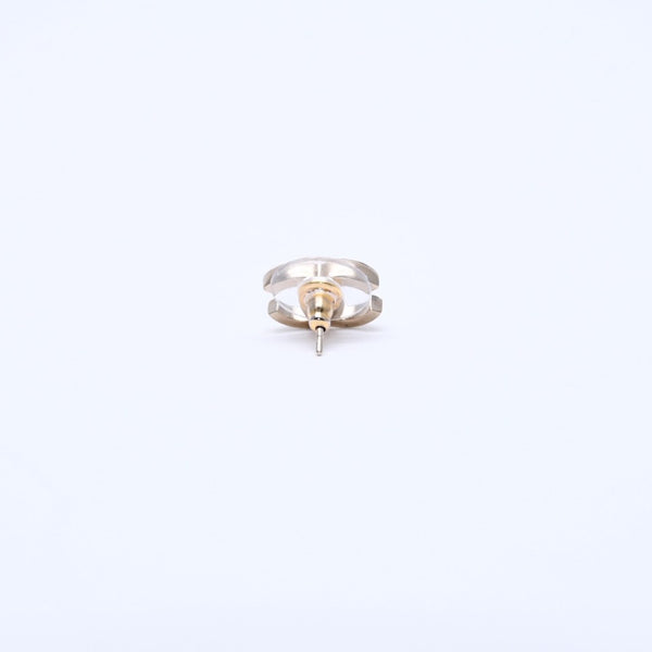 極美品 CHANEL シャネル ピアス スリム ココマーク マーブル柄 ゴールド ブラック 10c 刻印片側 earrings slim CC chain 10C GD×BK 美品 中古 4a000638
