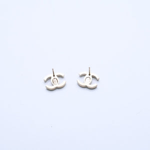 極美品 CHANEL シャネル ピアス スリム ココマーク マーブル柄 ゴールド ブラック 10c 刻印片側 earrings slim CC chain 10C GD×BK 美品 中古 4a000638
