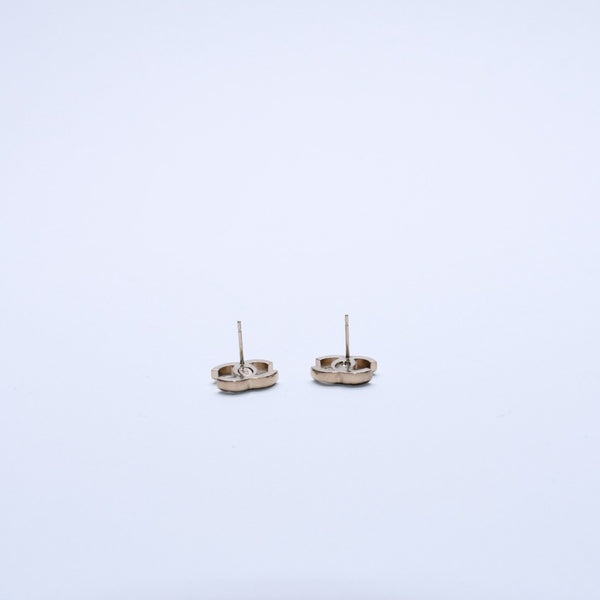 極美品 CHANEL シャネル ピアス スリム ココマーク マーブル柄 ゴールド ブラック 10c 刻印片側 earrings slim CC chain 10C GD×BK 美品 中古 4a000638