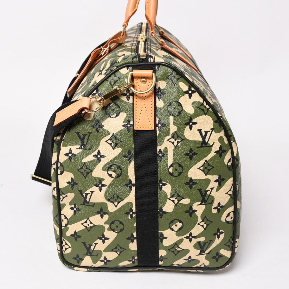 新品未使用 LOUIS VUITTON ルイヴィトン キーポル バンドリエール55 ボストンバッグ M95774 モノグラモフラージュ 村上隆 廃盤 中古 4a003563
