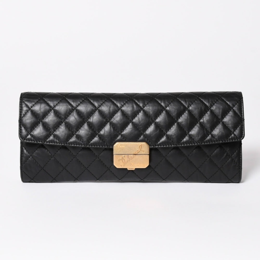 極美品 CHANEL シャネル メティエダールコレクション クラッチバッグ A57669 26番台 ココマーク エイジドカーフスキン ブラック 中古 4a003496