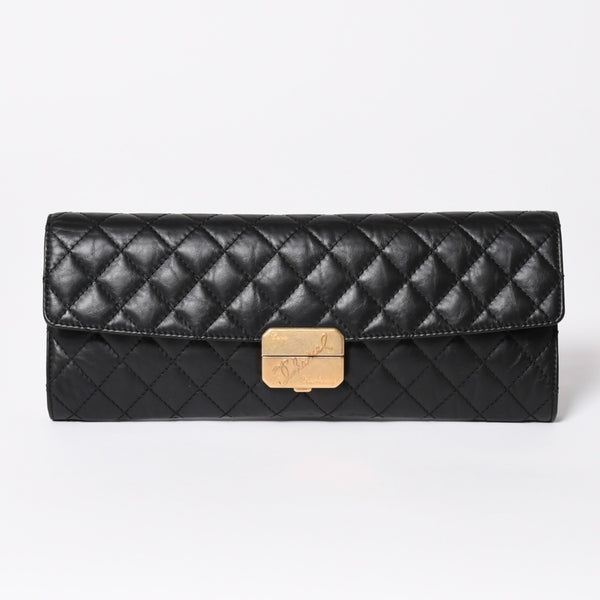Very Good Condition CHANEL Métiers d'Art Collection Clutch Bag A57669 26th Series Coco Mark Aged Calfskin Black Used 4a003496